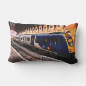 Blauwe en gele trein buitenkussen (Achterkant)