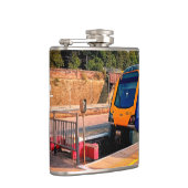 Blauwe en gele trein heupfles (Rechts)