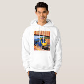 Blauwe en gele trein hoodie (Voorkant volledig)