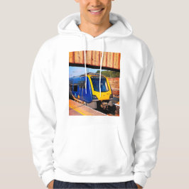 Blauwe en gele trein hoodie