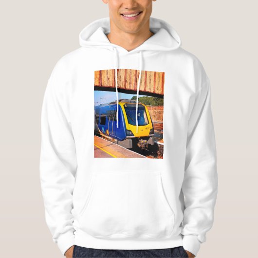Blauwe en gele trein hoodie (Voorkant)