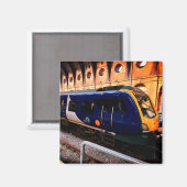 Blauwe en gele trein magneet (Voorkant / Achterkant)