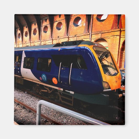 Blauwe en gele trein magneet (Voorkant)