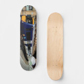 Blauwe en gele trein persoonlijk skateboard (Voorkant)