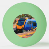 Blauwe en gele trein pingpongbal (Achterkant)
