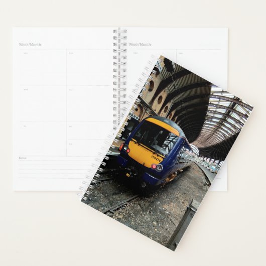 Blauwe en gele trein planner (Display)