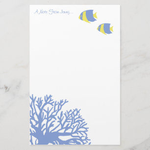 Blauwe en gele tropische engelvis briefpapier