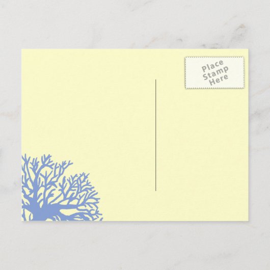 Blauwe en gele tropische vissen redden de datum aankondigingskaart (Achterkant)