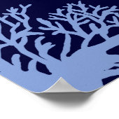 Blauwe en gele tropische viszetkaart poster (Hoek)