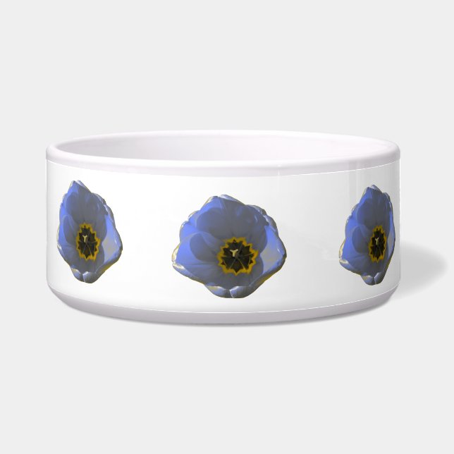 Blauwe en gele tulpenschaal voerbakje (Voorkant)