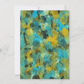 Blauwe en gele verf "Off to College" uitnodigen Kaart (Achterkant)