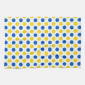 Blauwe en gele vlagkleuren Poolse stippen Theedoek (Horizontaal)