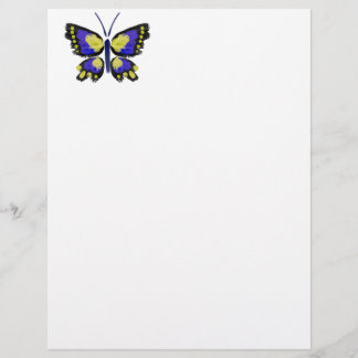 Blauwe en gele vlinder