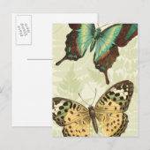 Blauwe en gele vlinder briefkaart (Voorkant / Achterkant)