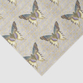 Blauwe en gele  vlinder tissuepapier (Detail)