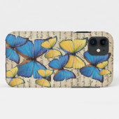 Blauwe en gele vlinders Case-Mate iPhone case (Achterkant (horizontaal))