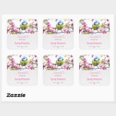  blauwe en gele vogel op een Branch-kaars Vierkante Sticker (Vel)