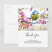  blauwe en gele vogel op een filiaal Dank u Briefkaart (Voorkant / Achterkant)