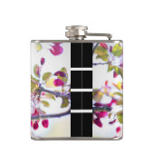 blauwe en gele vogel op een foto van de Tak Heupfles (Achterkant)