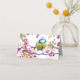  blauwe en gele vogel op een foto van de Tak Plaatskaartje