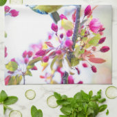  blauwe en gele vogel op een foto van de Tak Theedoek (Gevouwen)