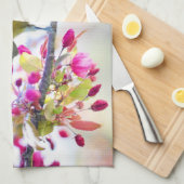  blauwe en gele vogel op een foto van de Tak Theedoek (Quarter Fold)