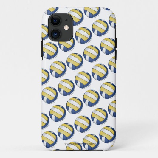 Blauwe en gele volleybalpatronen Case-Mate iPhone case (Achterkant)