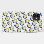Blauwe en gele volleybalpatronen Case-Mate iPhone case (Achterkant (horizontaal))