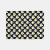 Blauwe en gele volleybalpatronen fleece deken (Voorkant (Horizontaal))