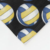 Blauwe en gele volleybalpatronen fleece deken (Hoek)