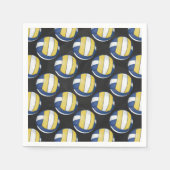 Blauwe en gele volleybalpatronen servet (Voorkant)