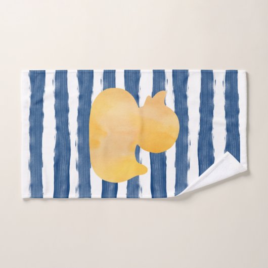 Blauwe en gele Waterverf Bad Handdoek (Handdoek)