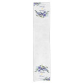 Blauwe en gele waterverf florale bruiloft invitati korte tafelloper (Voorkant)