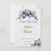 Blauwe en gele waterverf kaart (Voorkant)