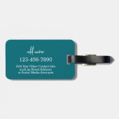 Blauwe en gele whimsical Daisy Custom Text Bagagelabel (Achterkant horizontaal)