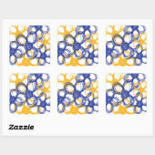 Blauwe en gele Wild Flowers Envelope Seal Vierkante Sticker (Vel)