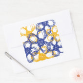 Blauwe en gele Wild Flowers Envelope Seal Vierkante Sticker (Envelop)