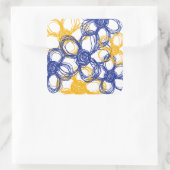 Blauwe en gele Wild Flowers Envelope Seal Vierkante Sticker (Tas)