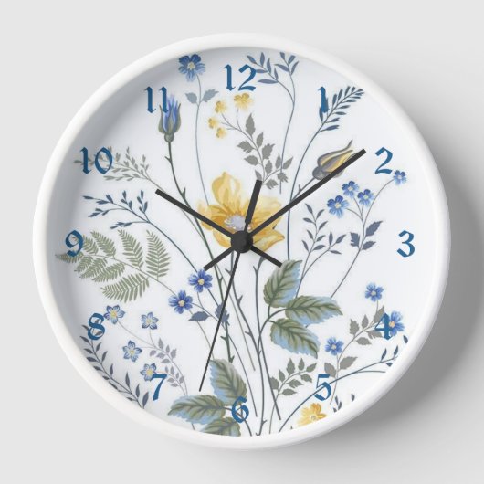 Blauwe en gele wilde bloemen (Voorkant)