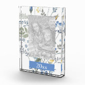 Blauwe en gele wilde bloemen fotoblokken (Rechts)