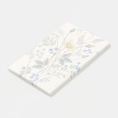 Blauwe en gele wilde bloemen post-it® notes (Schuin)