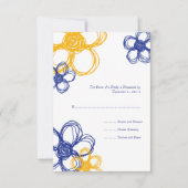 Blauwe en gele wilde bloemen RSVP (Voorkant)