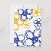 Blauwe en gele wilde bloemen RSVP (Achterkant)