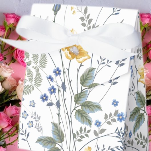 Blauwe en gele wildflower Favor Box Bedankdoosjes