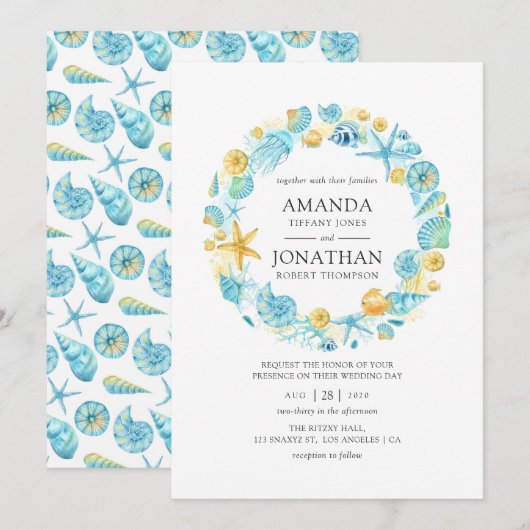 Blauwe en gele Zee Kaart (Voorkant / Achterkant)