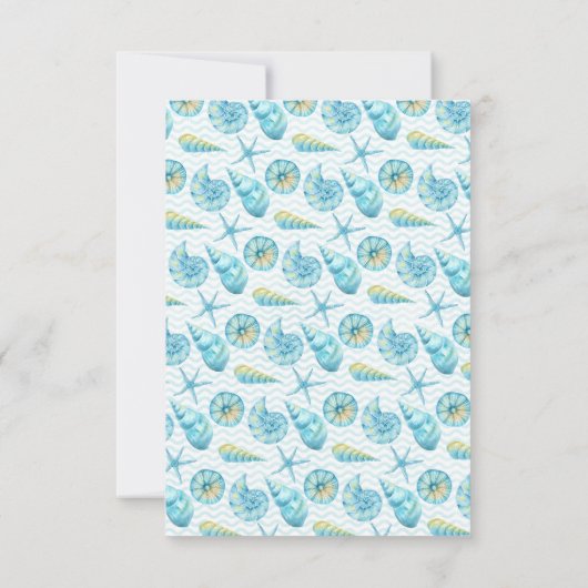 Blauwe en gele Zee RSVP Kaartje (Achterkant)