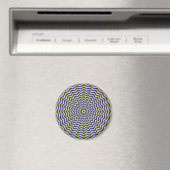 Blauwe en gele zigzag Ripples Magnet (Insitu (Vaatwasser))