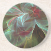 Blauwe en gele zwammen zandsteen onderzetter (Voorkant)