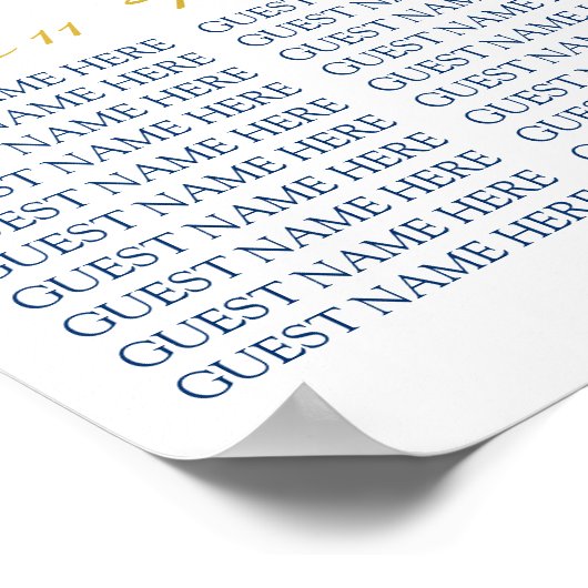 Blauwe en gele zweetzaaikaart poster (Hoek)