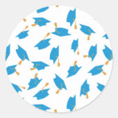 Blauwe en goudAfstuderen Sticker (Voorkant)